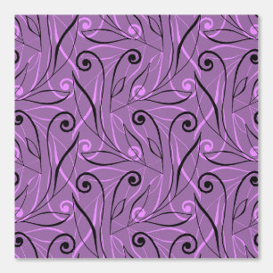 Pink Dusty Purple Elegant Foliage & Swirls Classy Wallpaper