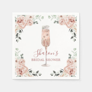 Pink Dusty Rose Petals and Prosecco Paper Napkin