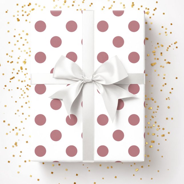 Pink Dusty Rose Polka Dots Pattern Wrapping Paper (Pink Dusty Rose Polka Dots Pattern Wrapping Paper)