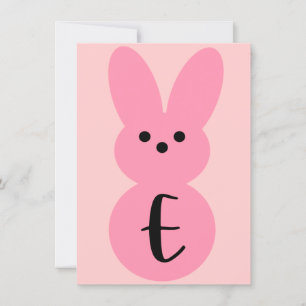 Pink "E" Bunny Shape Easter Bunting Banner Card