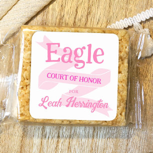 Pink Eagle Scout Court of Honor Party Square Sticker