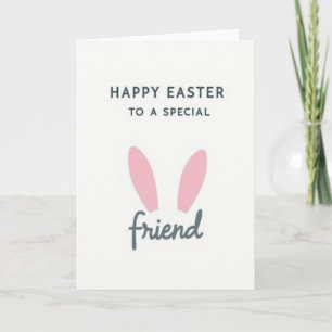 Pink Ears Friend Easter Card