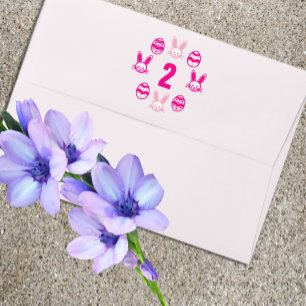 Pink Easter 2nd Birthday Envelope