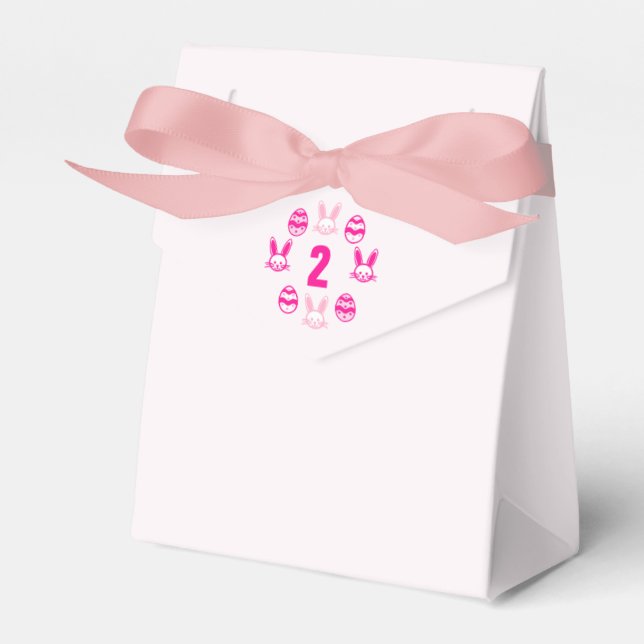 Pink Easter 2nd Birthday Favour Box (Front Side)