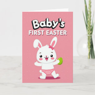 Pink Easter Bunny Faux Gold Foil Card