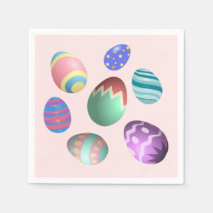 Pink Easter Egg Easter Party Egg Hunt Pastel Cute Napkin