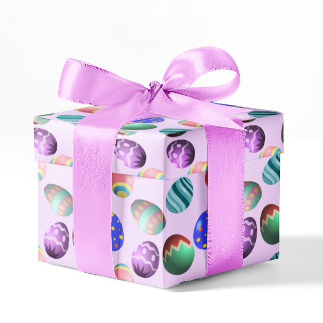 Pink Easter Egg Easter Party Egg Hunt Pastel Cute Wrapping Paper (Creator Uploaded)