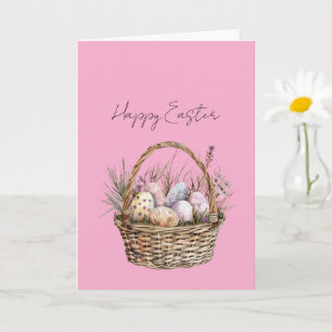 Pink Easter Eggs Basket Card