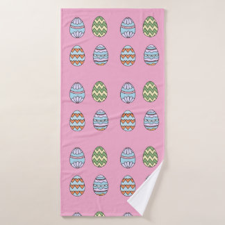 Pink Easter Eggs Pattern Bath Towel