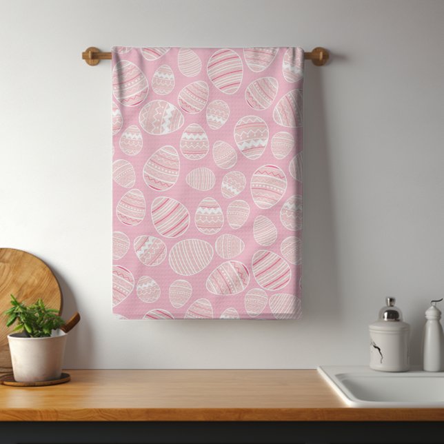 Pink Easter Eggs Pattern | Holidays Tea Towel (Creator Uploaded)