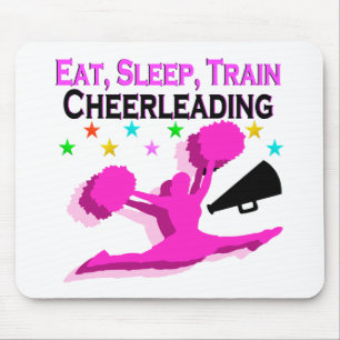 PINK EAT SLEEP TRAIN CHEERLEADING MOUSE PAD