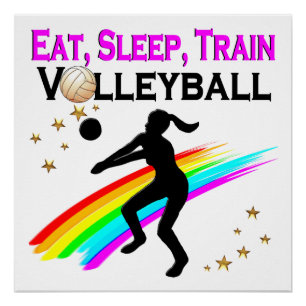 PINK EAT, SLEEP, TRAIN VOLLEYBALL POSTER