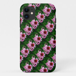 pink echinacea flowers on green case