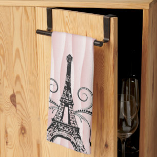 Pink Eiffel Towel Flourish Kitchen Towel