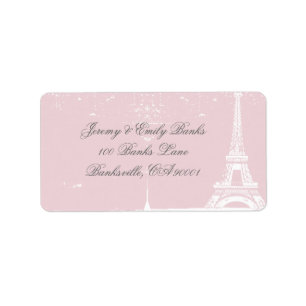 Pink Eiffel Tower Address Labels