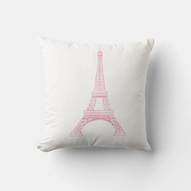 Pink Eiffel Tower Cushion (Front)