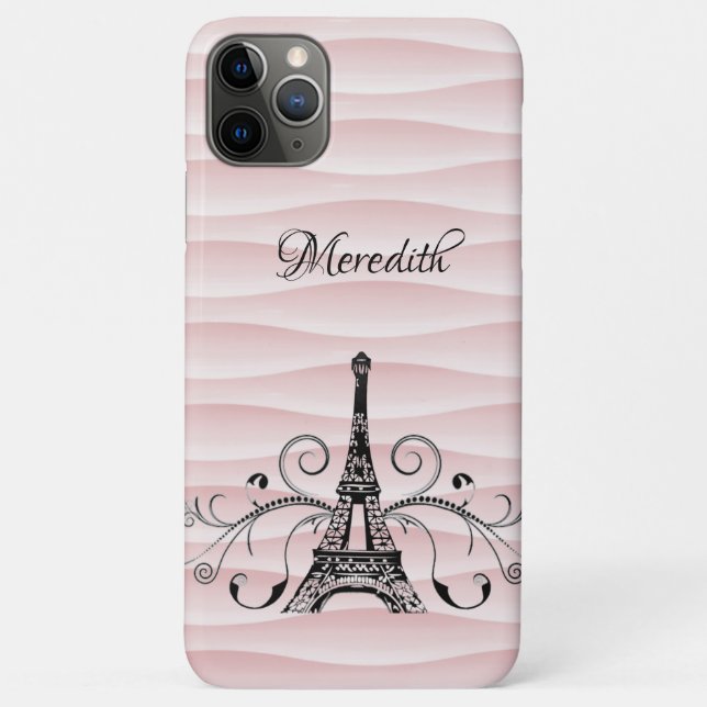 Pink Eiffel Tower Flourish Case-Mate iPhone Case (Back)