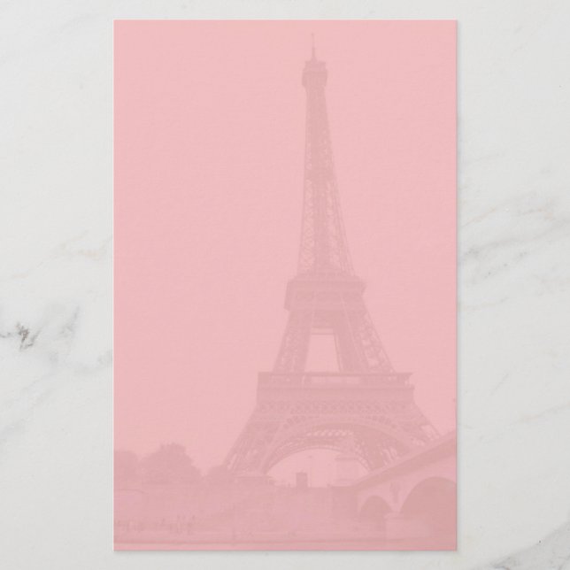 Pink Eiffel Tower Stationery (Front)