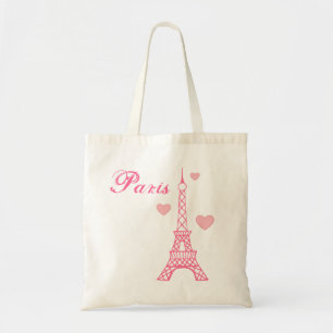 Pink Eiffel Tower Tote Book Beach Bag Gift