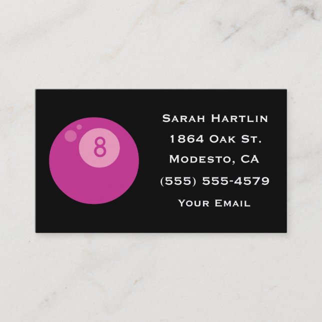 Pink Eightball Business Cards (Front)
