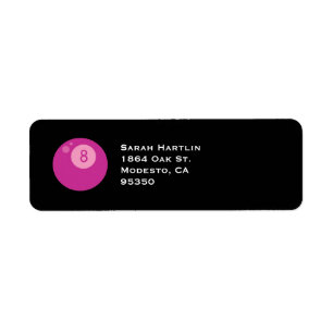 Pink Eightball Return Address Label