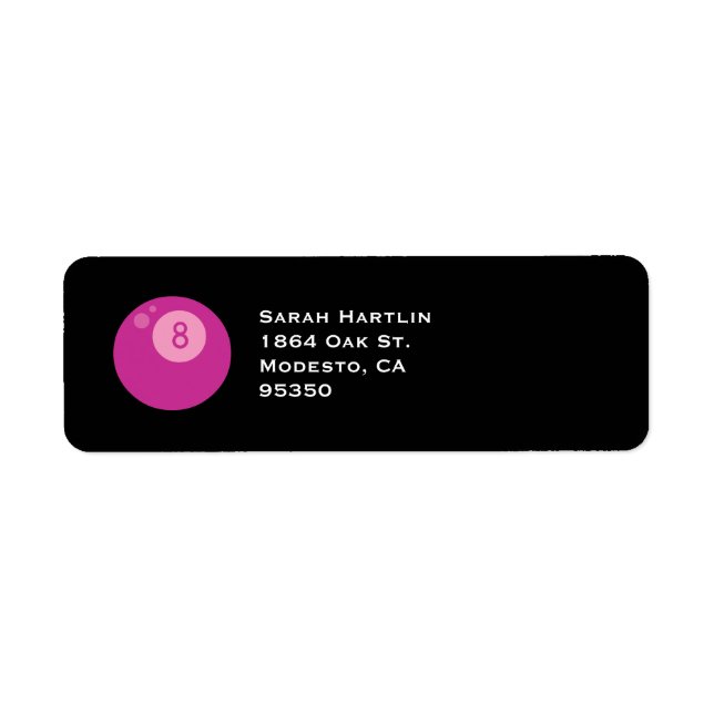 Pink Eightball Return Address Label (Front)