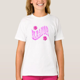 Pink Eleanor Name With Roses, T-Shirt