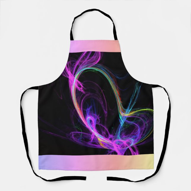 Pink Electric Fractal Apron (Front)