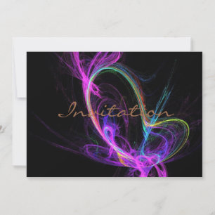 Pink Electric Fractal Invitation
