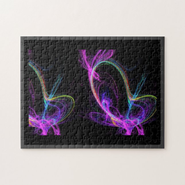 Pink Electric Fractal Jigsaw Puzzle (Horizontal)