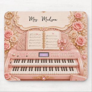 Pink Electronic Organ Music Teacher Mouse Pad