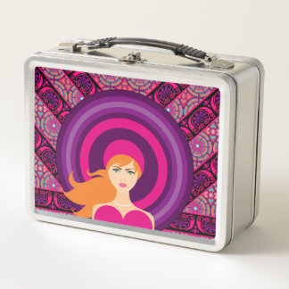 Pink Elegance Cute Metal Lunch Box