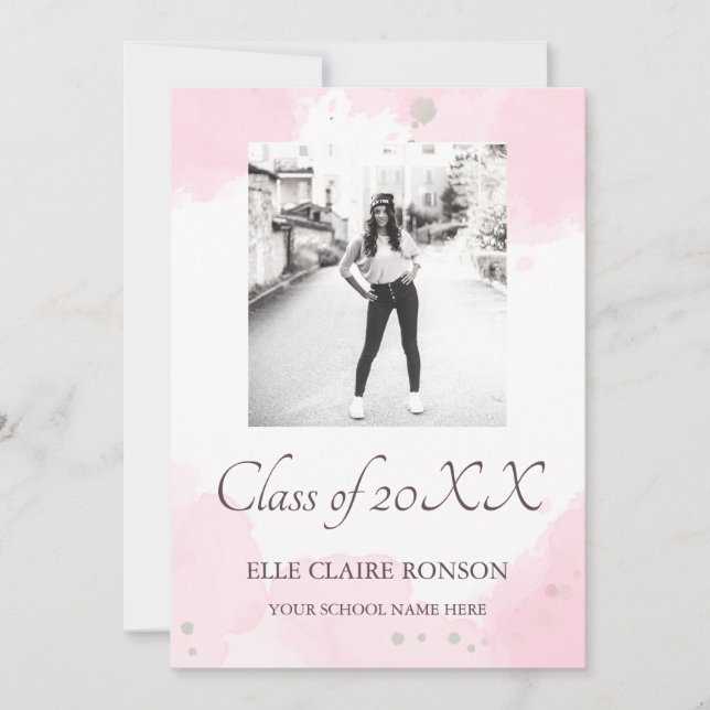 pink Elegance Graduation Party Invitation (Front)