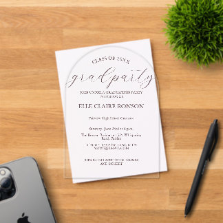 pink Elegance Graduation Party Invitation