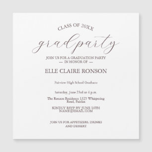 pink Elegance Graduation Party Invitation
