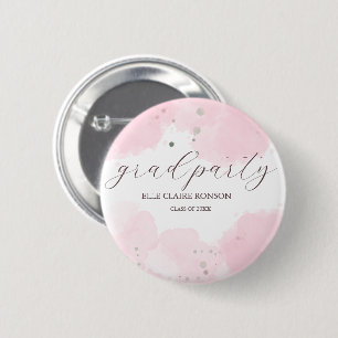 pink Elegance Graduation Party Invitation 6 Cm Round Badge