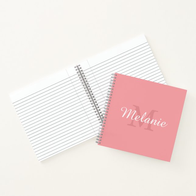 Pink Elegant and Simple Personalised Monogram Notebook (Inside)