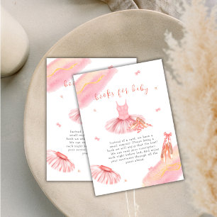Pink Elegant Ballerina Girl Books For Baby Shower Enclosure Card