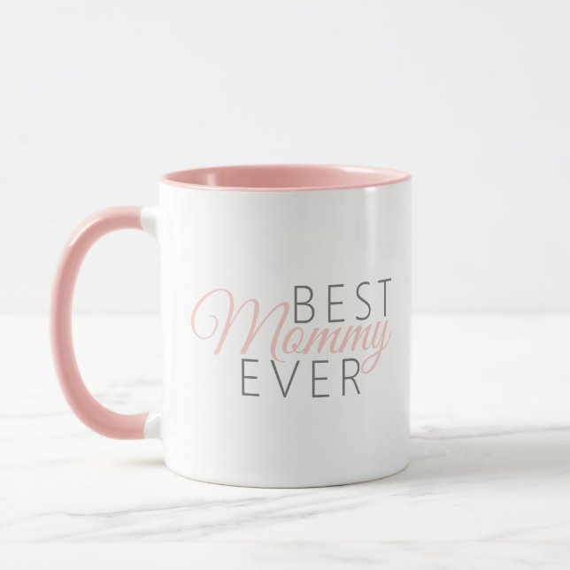 Pink Elegant Best Mummy Ever Mug (Left)