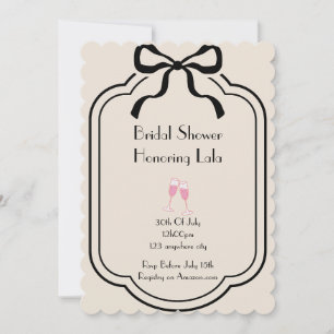 Pink elegant bridal shower invitation