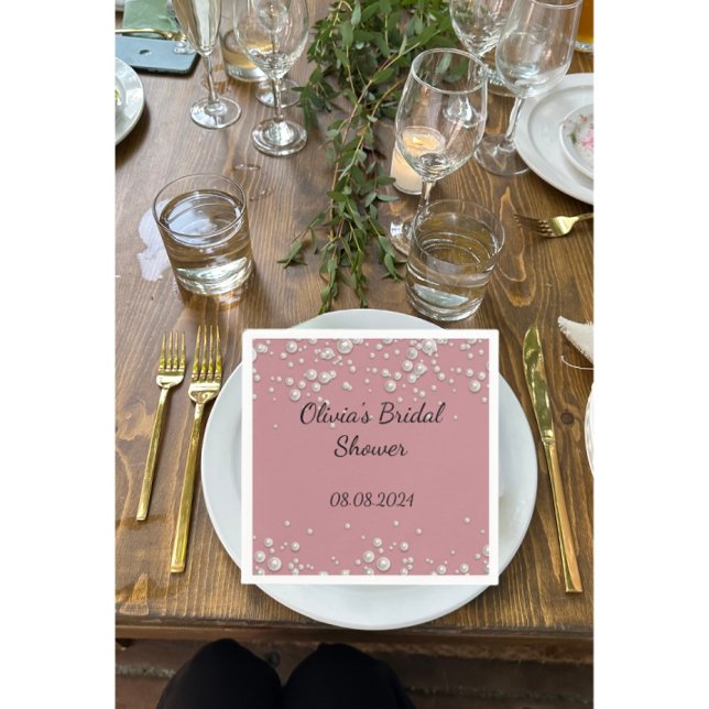 Pink elegant bridal shower, wedding  napkin (Creator Uploaded)