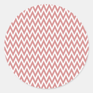 Pink Elegant Chevron Design Classic Round Sticker