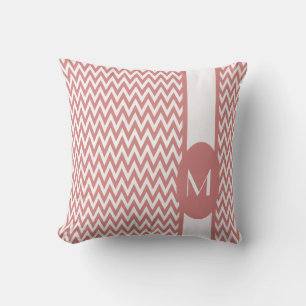 Pink Elegant Chevron Design with monogram Cushion