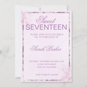 Pink Elegant Chic Sweet 17 Invitation