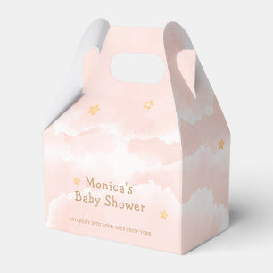Pink Elegant Cloud Nine Stars Girl Baby Shower Favour Box