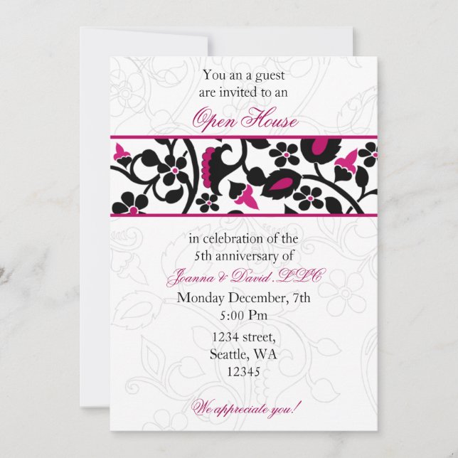 pink Elegant Corporate party Invitation (Front)