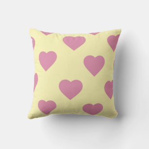 Pink Elegant Cute Cosy Modern Romantic Chic Heart Cushion