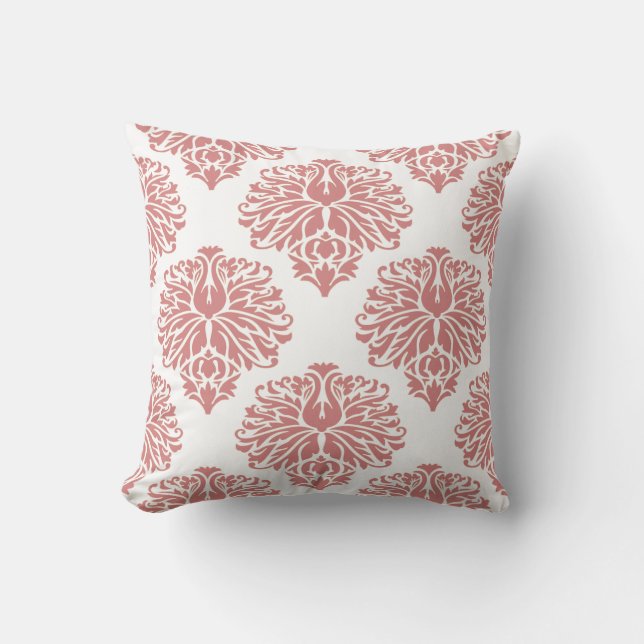 Pink Elegant Damask Cushion (Front)