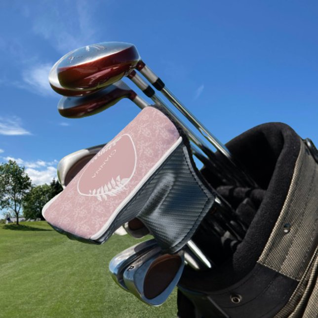 Pink Elegant Damask Golf Head Cover (Pink Elegant Damask Personalized Golf Head Cover)