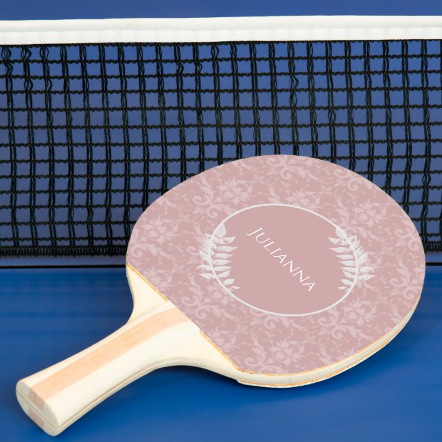 Pink Elegant Damask Ping Pong Paddle (Insitu)
